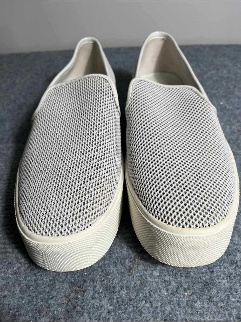 Vince Light Gray Mesh Slip-On Sneakers